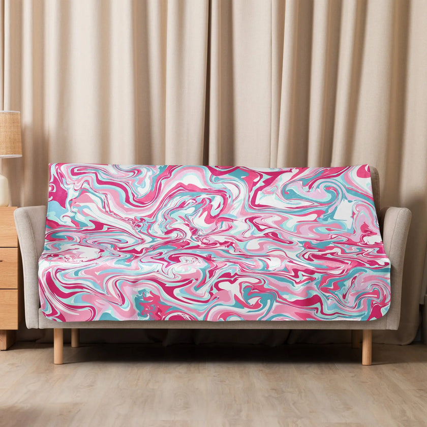 Sherpa blanket - Marble Pink