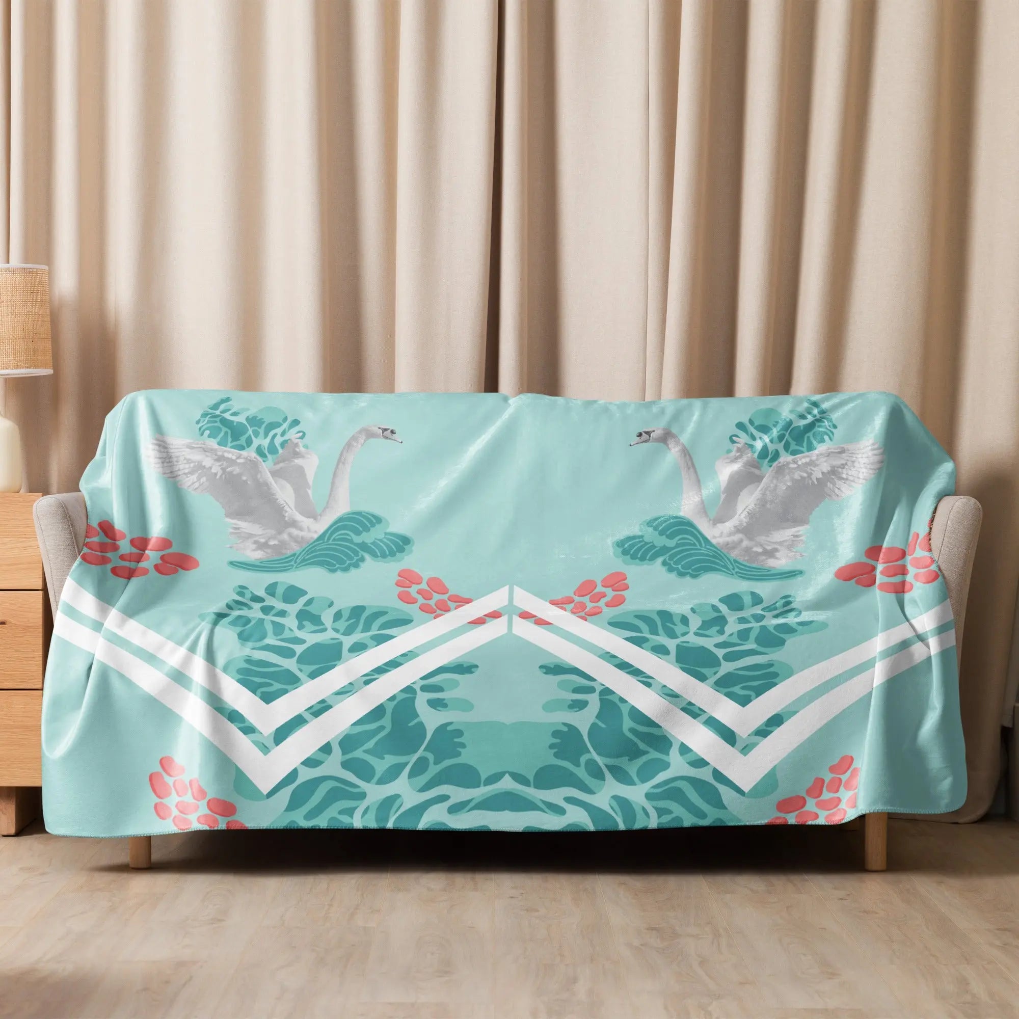 Sherpa blanket - Swans