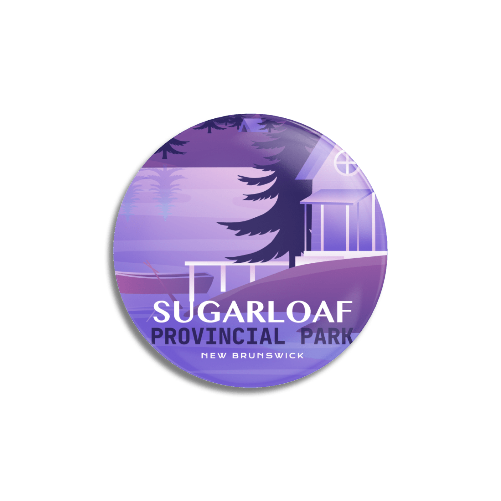 Sugarloaf Provincial Park of New Brunswick Pinback Button, Canada Parks