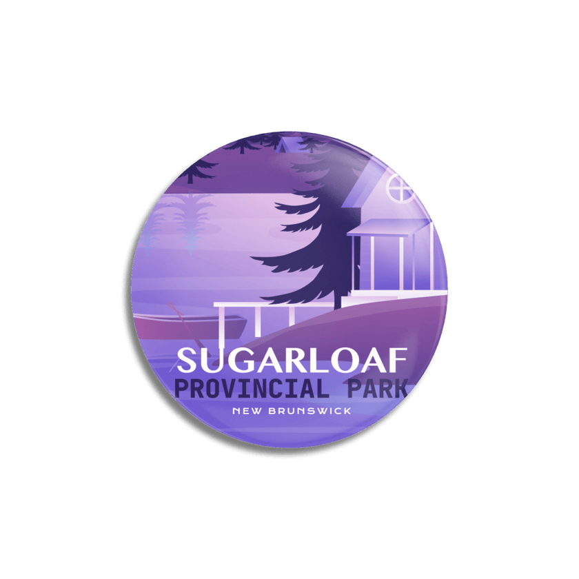 Sugarloaf Provincial Park of New Brunswick Pinback Button, Canada Parks