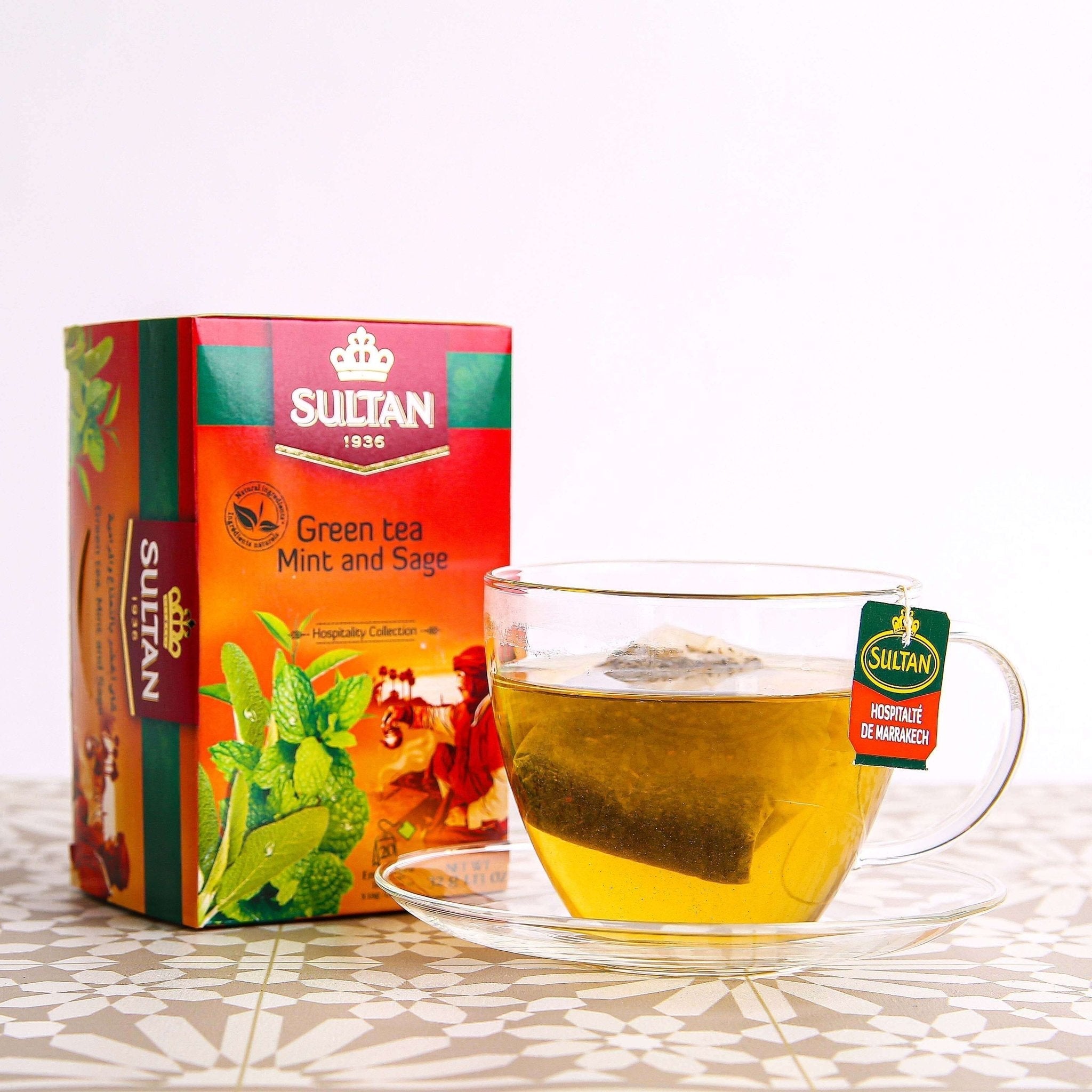 SULTAN Tisane Green tea Mint & Sage  - 5 Pack (20 Bag Each)