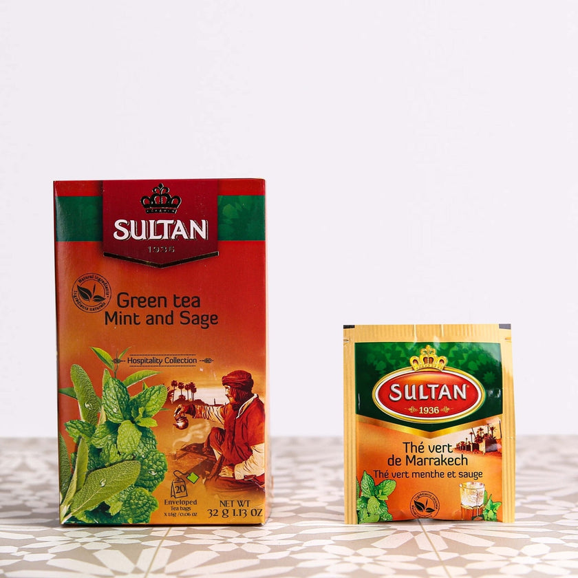 SULTAN Tisane Green tea Mint & Sage  - 5 Pack (20 Bag Each)