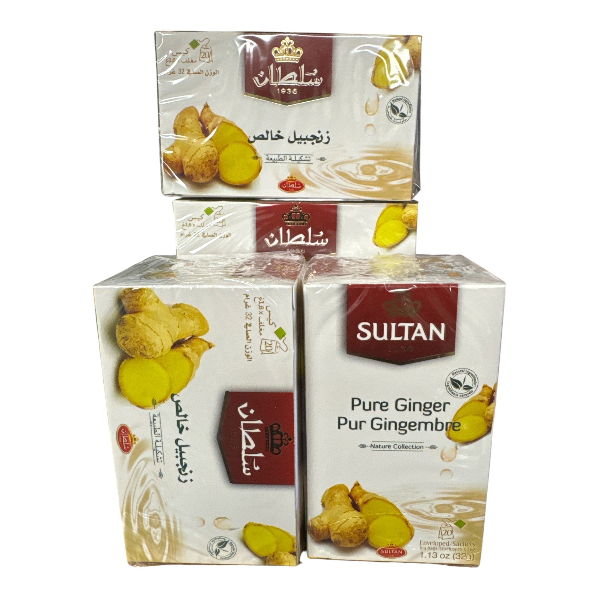 SULTAN Tisane Pure Ginger - 5 Pack (20 Bags Each)