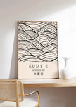 Sumi-E Art Print: Japanese Ink Brush Strokes, Giclee Quality
