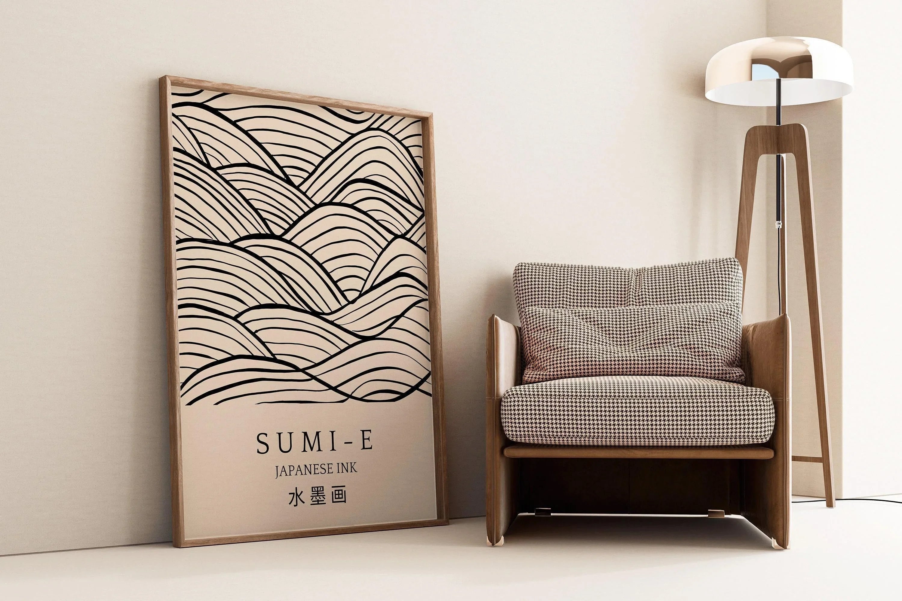 Sumi-E Art Print: Japanese Ink Brush Strokes, Giclee Quality