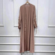 Muslim Dubai Middle East Arab Turkey Stitching Sleeved  Abaya Jacket Dress