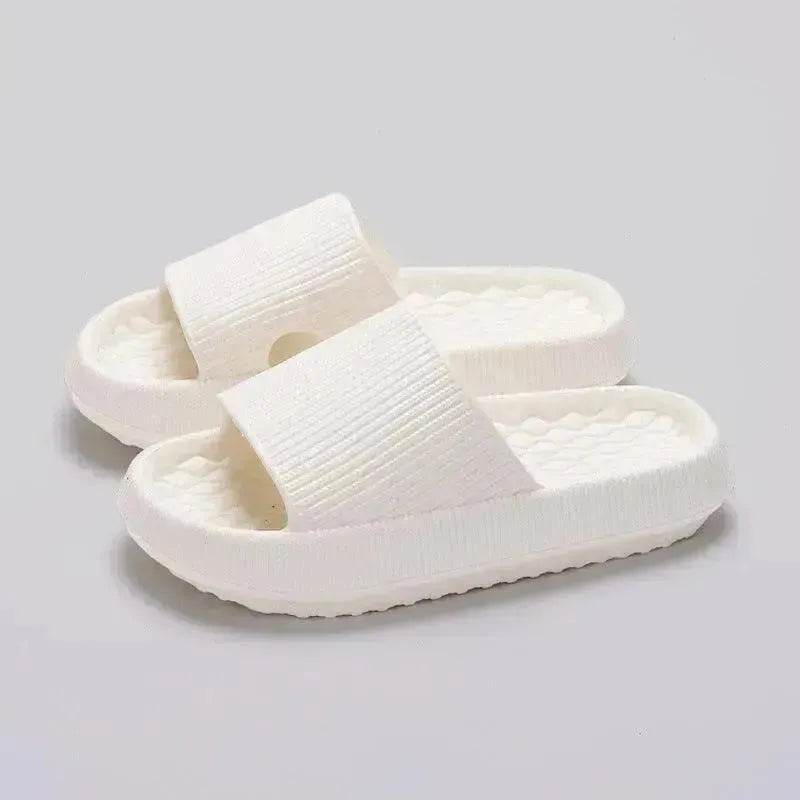 Summer EVA Slippers Solid Color Rhombus Stripe Anti-slip Slippers New Women's Home Shoes