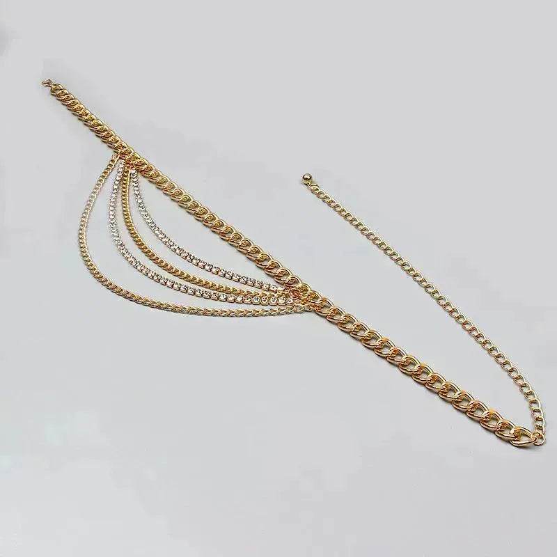 Summer Jewelry Hot Pants Chain Multilayer Chain Gold Fashion Jeans Hip Hop Punk Street Shooting Accessories Waist Chain Women