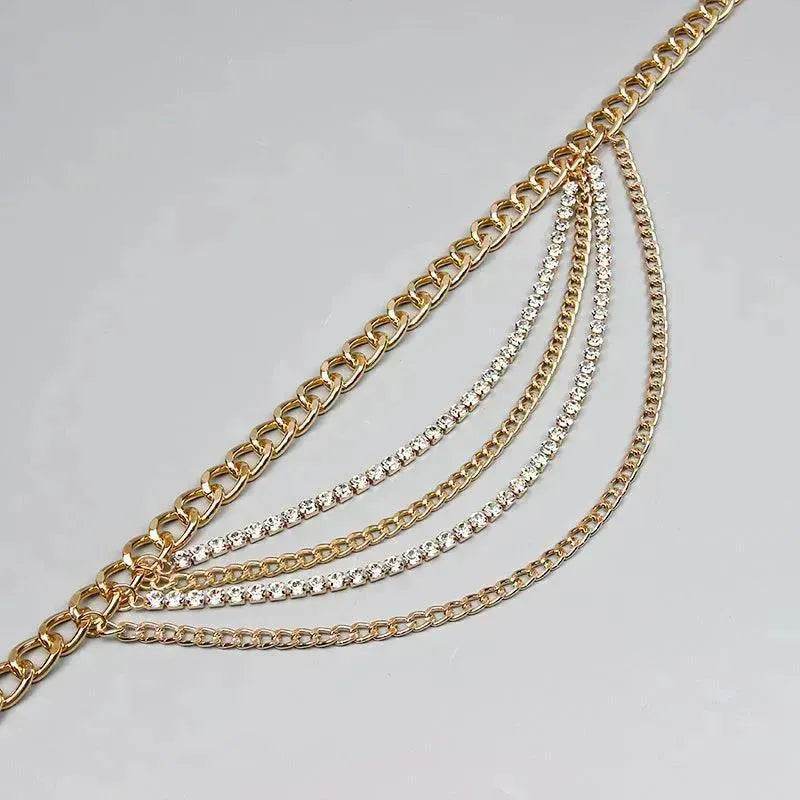 Summer Jewelry Hot Pants Chain Multilayer Chain Gold Fashion Jeans Hip Hop Punk Street Shooting Accessories Waist Chain Women