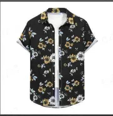 Summer Men's Hawaiian 3D Digital Printing Shirt Short Sleeve