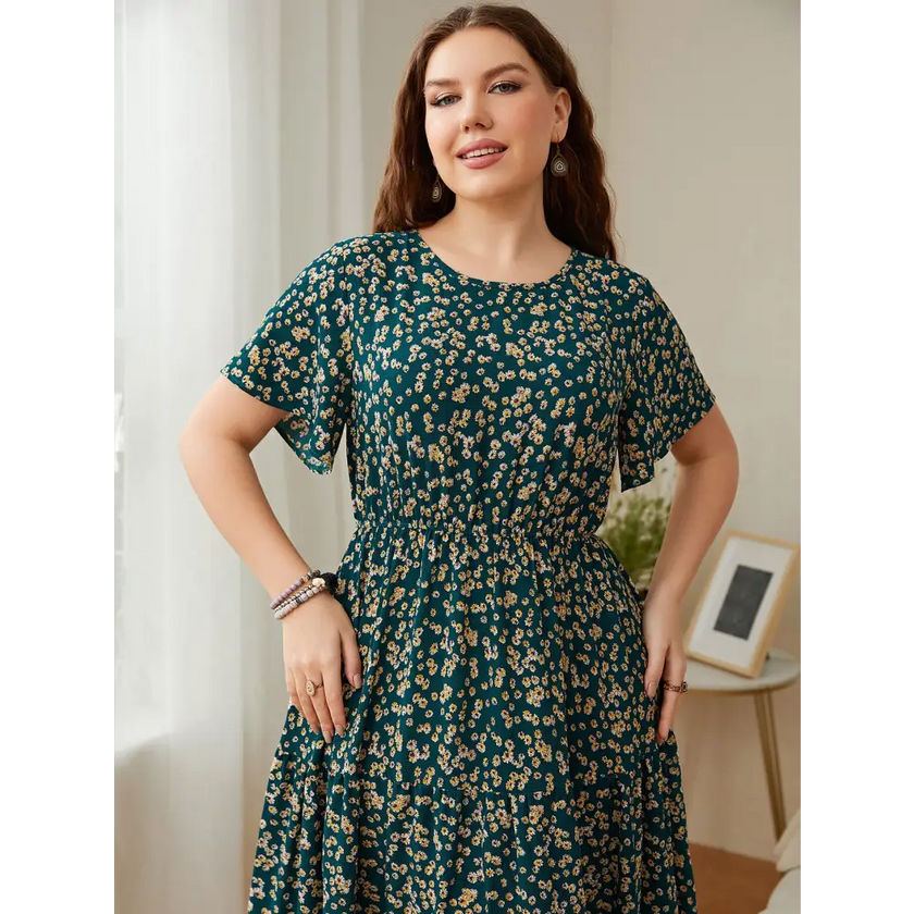 1 Summer Plus Size Women Floral Printed Dresses