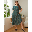 1 Summer Plus Size Women Floral Printed Dresses