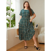 1 Summer Plus Size Women Floral Printed Dresses