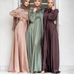Satin Abaya Dress for Beautiful Muslim Arab Dubai Turkey Middle Eastern Women  Party Abaya