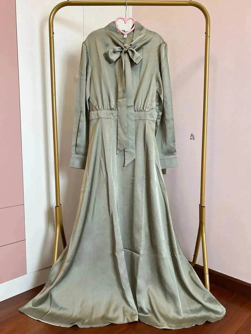 Satin Abaya Dress for Beautiful Muslim Arab Dubai Turkey Middle Eastern Women  Party Abaya