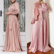Satin Abaya Dress for Beautiful Muslim Arab Dubai Turkey Middle Eastern Women  Party Abaya