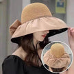 Summer Straw Sunhat With Large Brim And Big Bow Anti-UV Fisherman Hat Outdoor Sunshade And Face Protection Hat