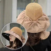 Summer Straw Sunhat With Large Brim And Big Bow Anti-UV Fisherman Hat Outdoor Sunshade And Face Protection Hat
