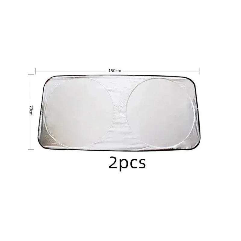 Sun block coated silver cloth material double circle