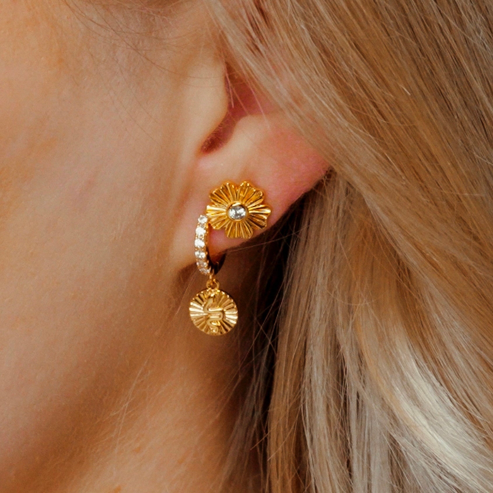 Sunburst Flower Studs