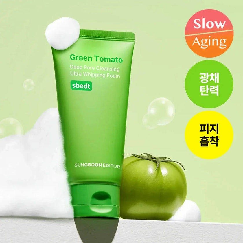 Sungboon Editor Green Tomato Deep Pore Cleansing Ultra Whipping Foam 120g