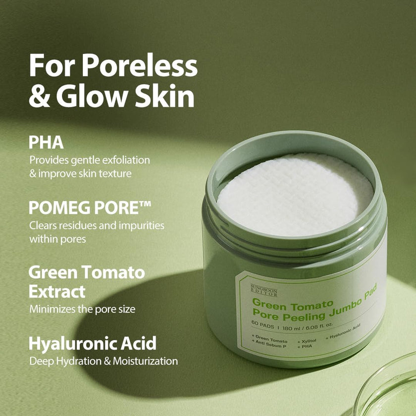 Sungboon Editor Green Tomato Pore Peeling Jumbo Pad 180ml / 60pads