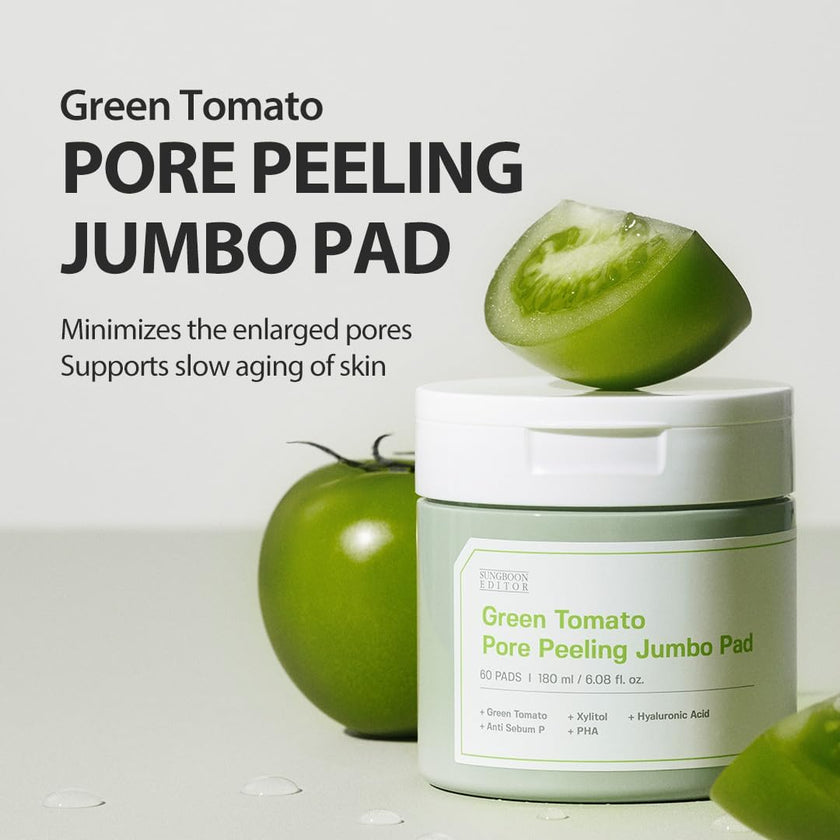 Sungboon Editor Green Tomato Pore Peeling Jumbo Pad 180ml / 60pads