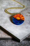 Sunrise Pendant Necklace, Sun Rise over Ocean