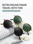 Retro Round Frame Metal Sunglasses – UV Sun Protection