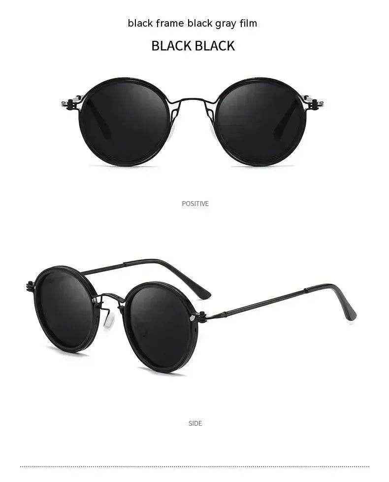 Retro Round Frame Metal Sunglasses – UV Sun Protection