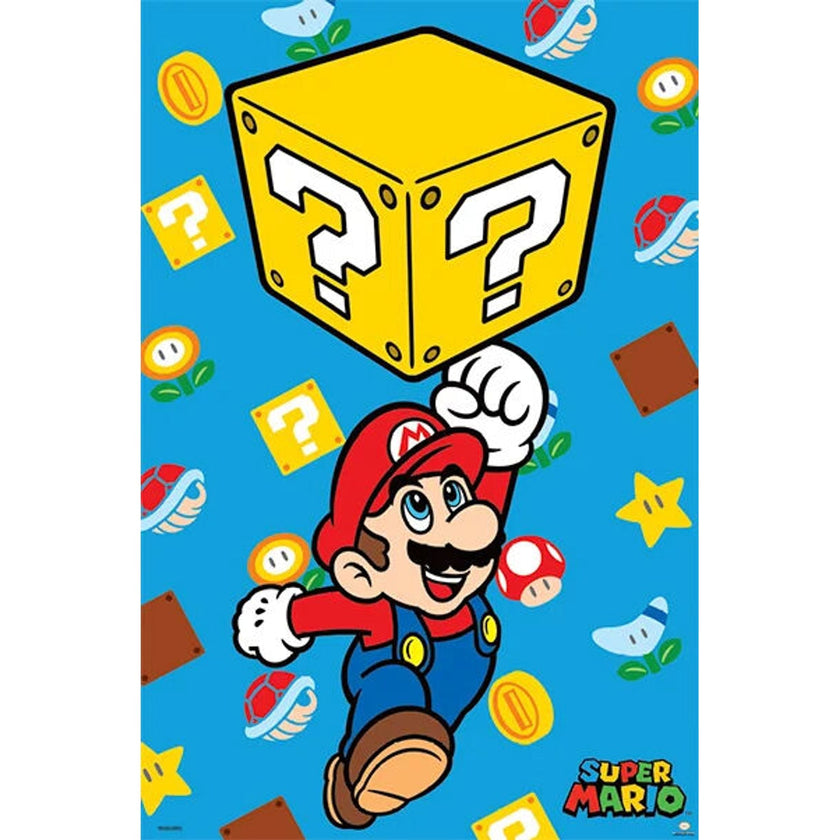 Super Mario Block Jump 24x36 Poster