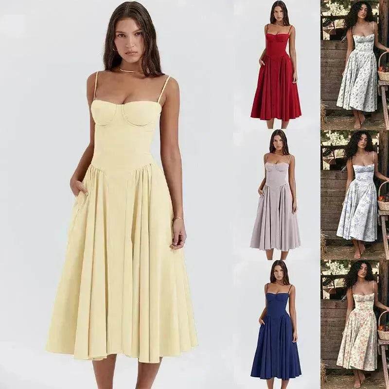 Backless Sling Dress – Women's Elegant Summer Maxi
