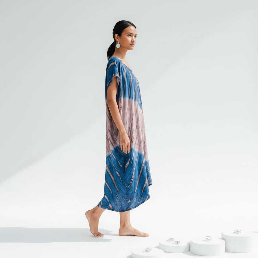 Tie Dye Kaftan Beach Dress
