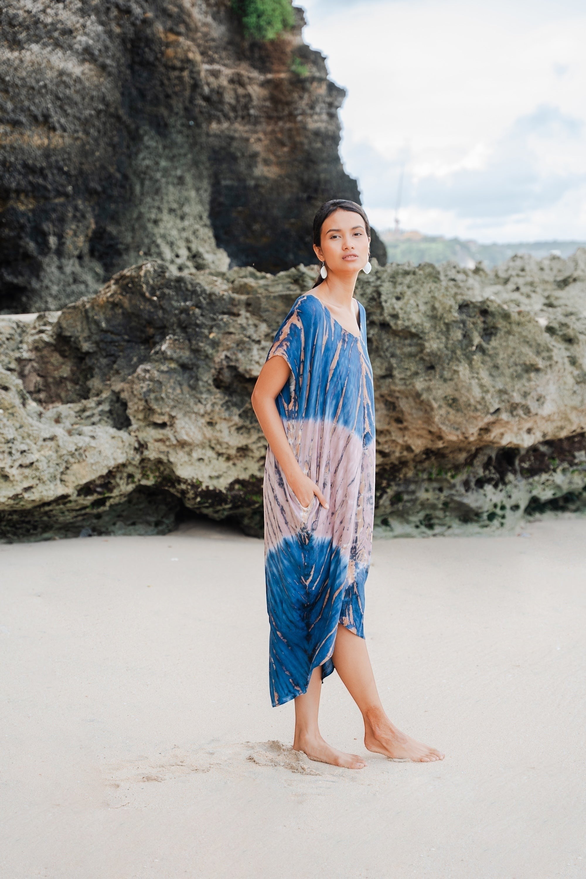 Tie Dye Kaftan Beach Dress