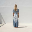 Tie Dye Maxi Dress With V-Neckline