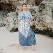 Tie Dye Maxi Dress With V-Neckline