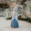 Tie Dye Maxi Dress With V-Neckline
