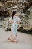 Tie Dye Maxi Dress With V-Neckline