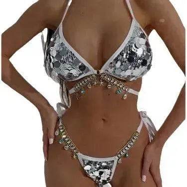 Swimsuit Sequined Costume Charming Backless Party Bikini
