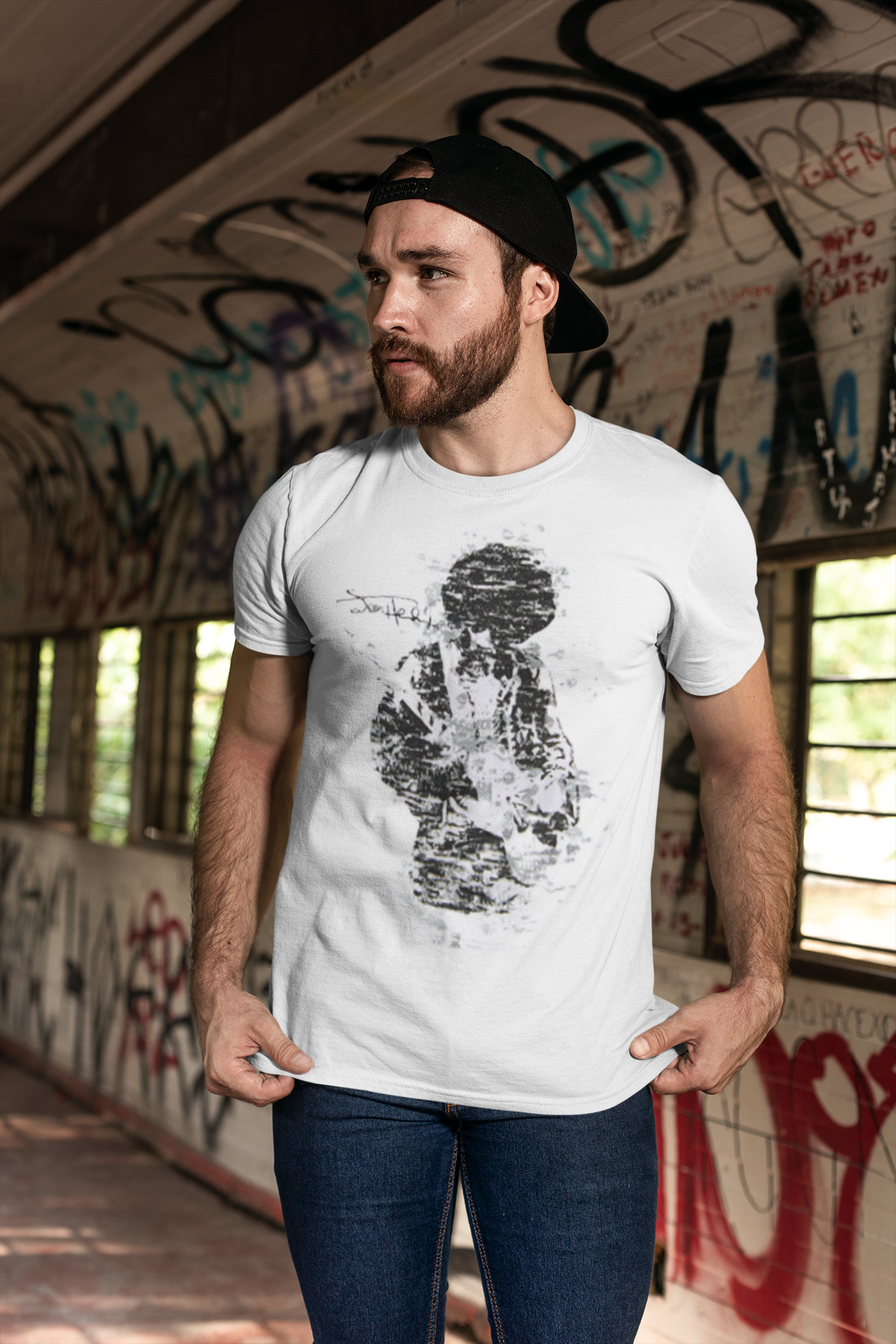 Jimi Hendrix Topography White T-Shirt