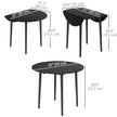 Merrill Round Drop-Leaf/Folding Dining Table for Small Spaces-Black