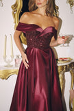off-the-shoulder gown