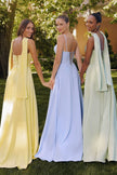 A-line gown features a strapless lace-up corset back