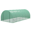 Outsunny 20'x10' Walk-In Greenhouse Sprinkler System Tunnel Wide Roll-Up Door 12 Mesh Windows Green