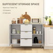 Ellis Modern Kitchen Buffet/Hallway Cabinet with 3 Drawers-White