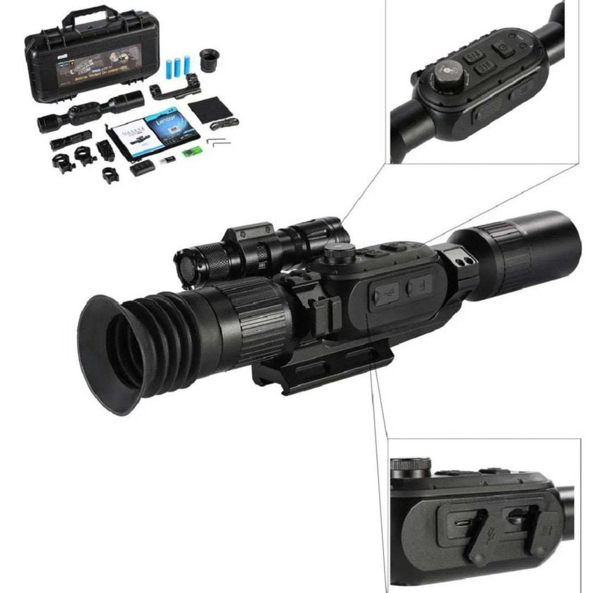 Tactical Night Vision Scope Monocular 3-24X Sony 4K Sensor Digital Day/Night WiFi iOS & Android