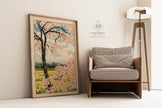 Takahashi Shotei Cherry Blossoms Print: Vintage Japanese Woodblock Art