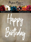 Tall Script Words Happy Birthday Metal Cutting Die 26101