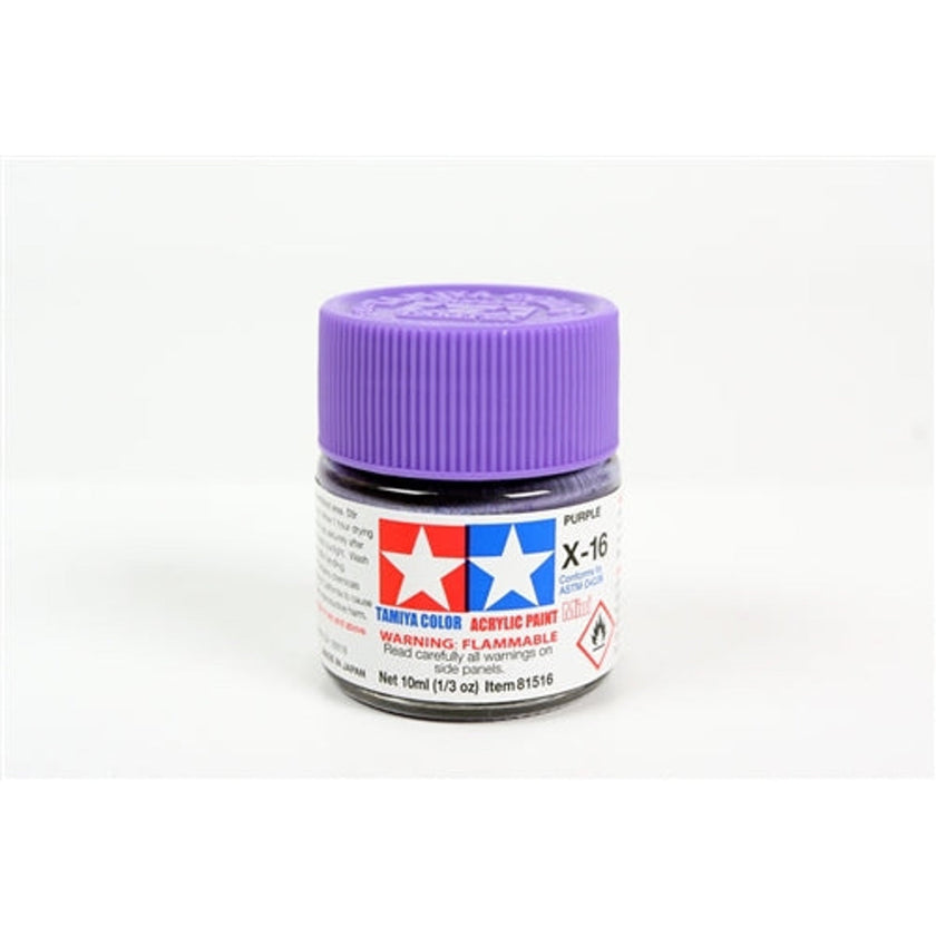 Tamiya Acrylic X-16 Purple Mini Bottle 10mL (1/3oz)