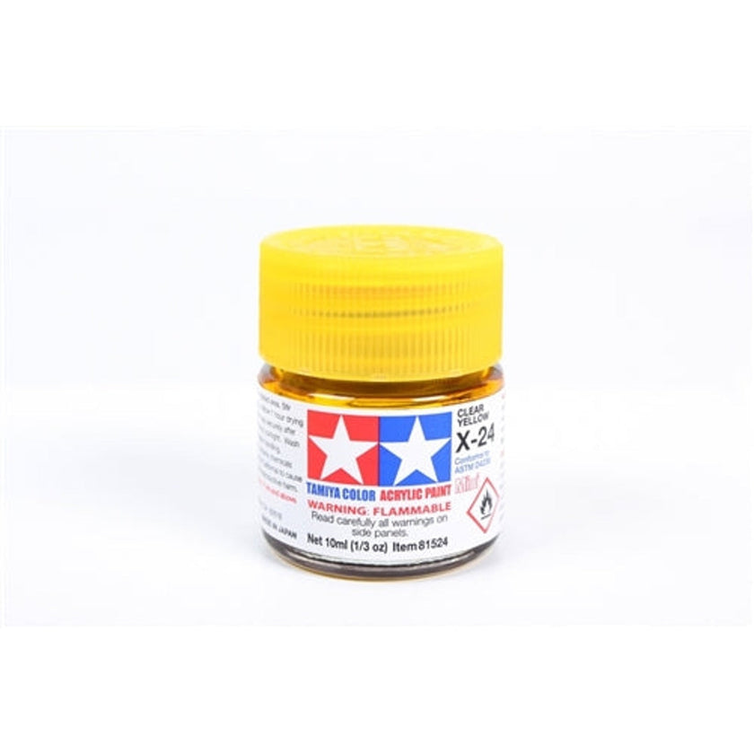 Tamiya Acrylic X-24 Gloss Clear Yellow Mini Bottle 10mL (1/3oz)